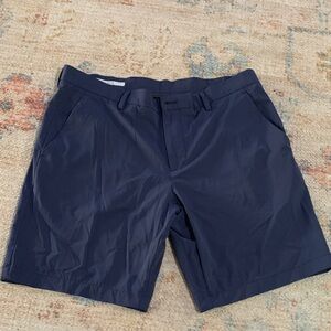 Perry Ellis Navy Flat-Front Performance Shorts
